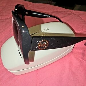 Michael Kors Black Sunglasses with Gold Logo